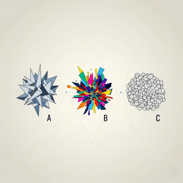 Abstract art of three personality disorder clusters.