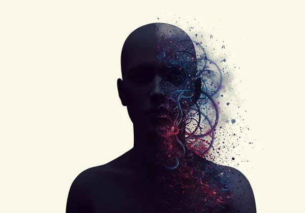 Person with calm exterior, chaotic inner world