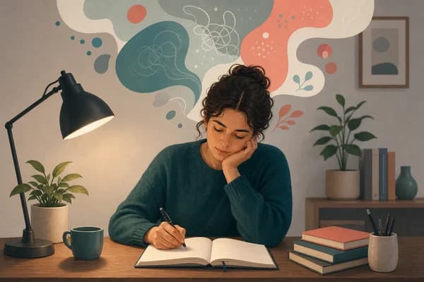 امرأة تنظم ملاحظات عن المشاعر