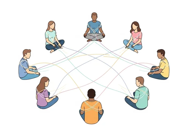 Diverse community in supportive discussion