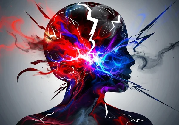 Abstract depiction of volatile emotions and mood swings.