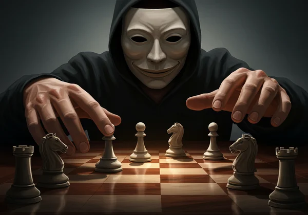 Concept image of manipulation and disregard for others.