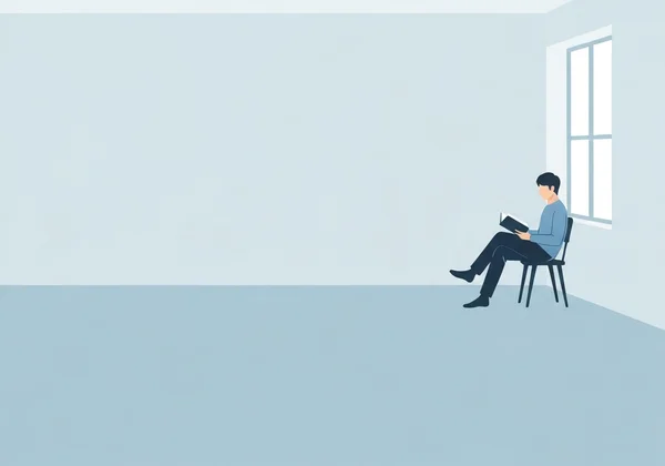 Person in solitude, detached from interaction, emotional flatness