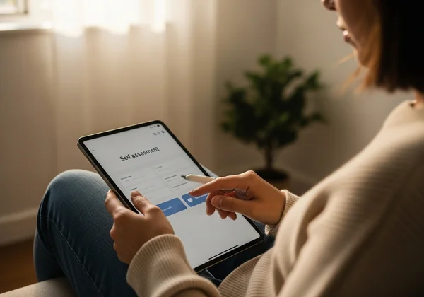 Person completing self assessment form